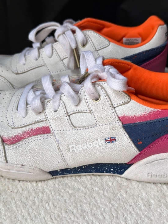 Reebok Other - Reebok Kids White Orange Pink Navy Accent Sneakers